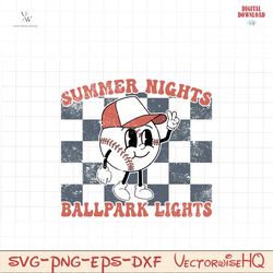 Summer Nights Ballpark Lights SVG