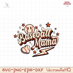 Retro Baseball Mama Sublimation Design
