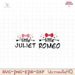 Little Romeo Svg, Little Juliet Svg, baby boy svg, baby girl svg, Kids Valentines Svg, Valentine Shirt kids