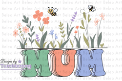 Mum Mama with Flower Retro Sublimation