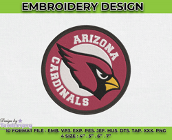 Cardinals Embroidery Designs, NFL Logo Embroidery, Machine Embroidery Pattern -04 by Tumblerpng