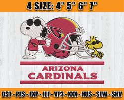 Cardinals Embroidery, Snoopy Embroidery, NFL Machine Embroidery Digital, 4 sizes Machine Emb Files -13 -Tumblerpng