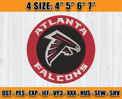 Atlanta Falcons Embroidery, NFL Falcons Embroidery, NFL Machine Embroidery Digital, 4 sizes Machine Emb Files -14-Tumble