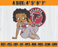 Atlanta Falcons Embroidery, Betty Boop Embroidery, NFL Machine Embroidery Digital, 4 sizes Machine Emb Files -28-Tumbler
