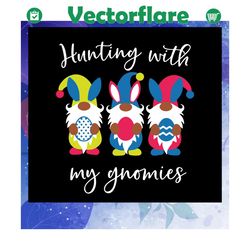 Hunting With My Gnomies Svg, Easter Gnomes Svg, Kids Easter Svg, Bunny svg, Easter Bunny svg, Files For Silhouette, File