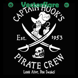 captain hook svg, trending svg, captain hook gift, pirate crew svg, est 1953 svg, peter pan svg, tinker bell svg, smee s