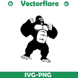 Gorilla Svg, Angry Gorilla Svg, Silhouette, Cricut, Instant Download, Ape Head Svg, Gorilla Vector, Cuttable File, Anima