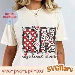 RN Registered Nurse Xoxo Valentine SVG