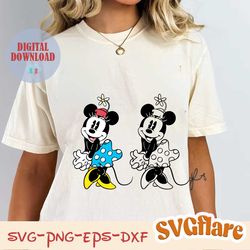 Minnie Mouse Vintage Retro Svg, Dxf, Eps, Ai, Cdr Vector Files for Cricut, Silhouette, Cutting Plotter, Png File for Sub
