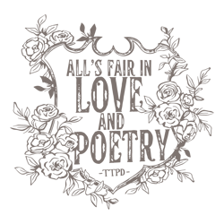 Alls Fair In Love And Poetry Floral Crest SVG