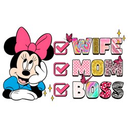 Wife Mom Boss Disney Minnie PNG