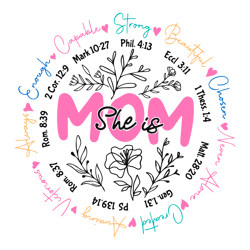 She Is Mom Strong Beautiful Bible Verse SVG