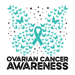 Ovarian Cancer Awareness Svg Png, Butterfly Ovarian Cancer Svg, Teal Ribbon Svg Cricut File Sublimation Design