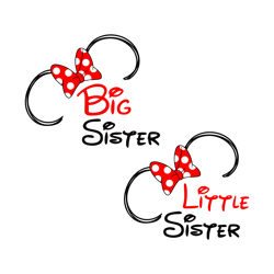 Big sister svg, little sister svg big sis Minnie Vacation Mouse Ears SVG PNG shirt cut files for cricut silhouette