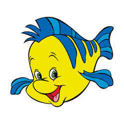QualityPerfectionUS Digital Download - The Little Mermaid Flounder - PNG, SVG File for Cricut, HTV, Instant Download