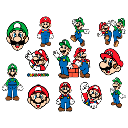 Super Mario Svg, Mario Svg Bundle, Mario Bros Svg, Super Mario Ornament Svg,Luigi Svg,Super Mario Bros Cut Files, Super