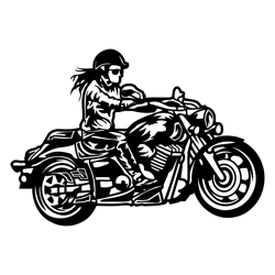 Biker Girl SVG | Woman Riding Motorcycle SVG | Motorbike Bike Road Ride Rider | Cutting File Cuttable Clip Art Vector Di