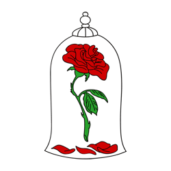 Enchanted rose SVG, easy cut file for Cricut, Layered by colour