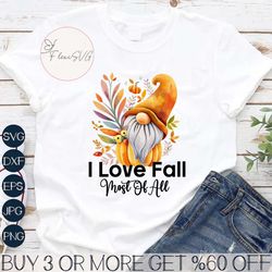 I love fall most of all PNG file, Happy fall png
