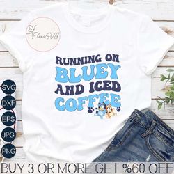 Running on bluey and iced coffee PNG file, Bluey PNG