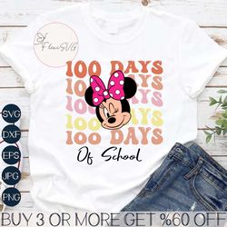 100 Days Of School Minnie Png Svg