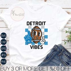 Detroit Vibes Football Number One Hand SVG