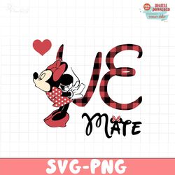 Minnie Love mate valentine PNG, Retro Valentines Png