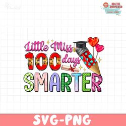 Little Miss 100 Days Smarter PNG file , Valentine's Day Png