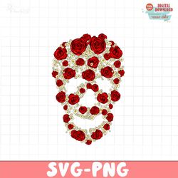 Skull And Roses PNG file, Happy Valentine Png