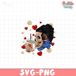 Skull With Coffee PNG file,Happy Valentine Png