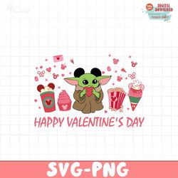Baby Yoda Valentine wrap png,Happy Valentine Png