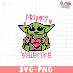 baby yoda valentine's day design sticker png, Happy Valentine Png
