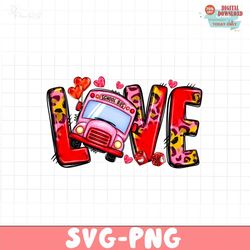 Love School Bus PNG, Happy Valentine Png