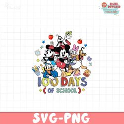100 Days Of School mickey and friends Png, Back To School Png