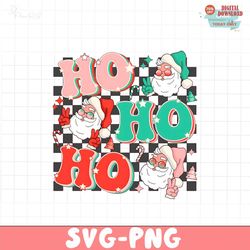 Retro Christmas Ho Ho Ho Santa PNG