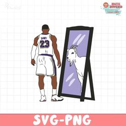 LeBron James Mirror GOAT Basketball Lakers Svg