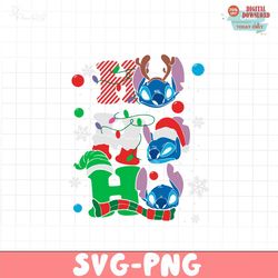 Disney Stitch Ho Ho Ho Christmas SVG