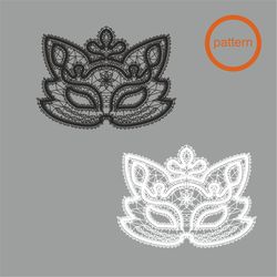 Bobbin lace Mask Cat Pattern Adult mask