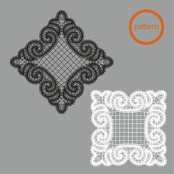 Bobbin lace pattern Table Napkin D-6,5 " Doily pattern