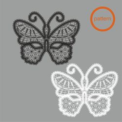 Bobbin lace Pattern Mask Butterfly Adult mask