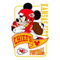 Mickey Mouse Play Football Kansas City Chiefs Svg