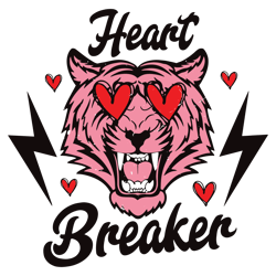 Heart Breaker Tiger Valentine SVG