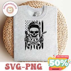 US Skull Welder SVG | USA Flag Skeleton Welding TShirt Decal Vinyl Graphics | Cricut Silhouette Cameo Clipart Vector Di