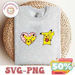 Pikachu Valentines Day Heart Bundle DXF, SVG, PNG Files Pokemon Pikachu Bundle