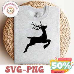 Reindeer SVG, flying reindeer SVG, reindeer silhouette, deer SVG, reindeer png, reindeer cricut silhouette svg cut file,