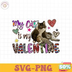 my cat is my valentine PNG file, Retro Valentine Png