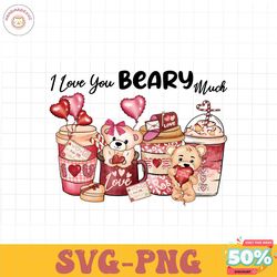 Retro Valentine i love you beary much PNG