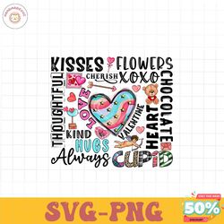 Kisses Flowers Valentine PNG