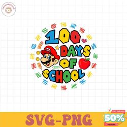 100 days mario png, 100 Days Of School Png Svg