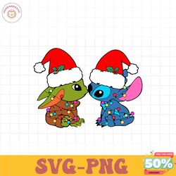 Disney Stitch And Baby Yoda Christmas SVG